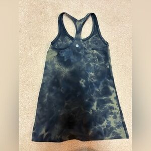 Lululemon Athletica Black and Gray Tie-Dye Tank